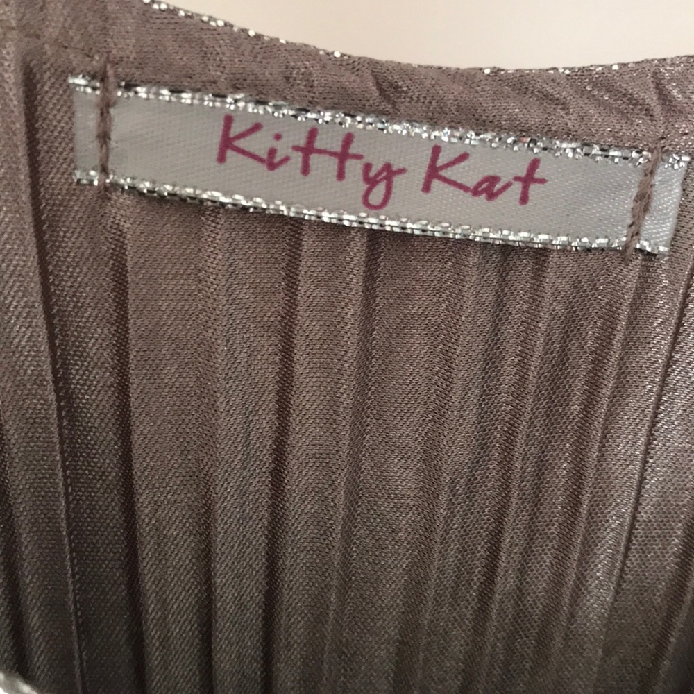 💐 HP 💐 Kitty Kat Girls Silver Party Dress - Picture 4 of 5